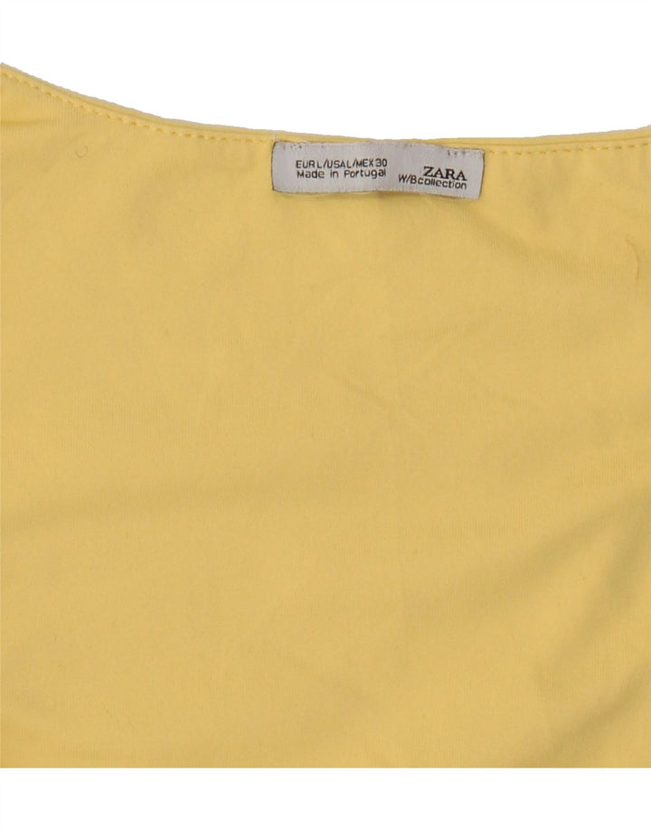ZARA Womens Vest Top UK 14 Large Yellow Vintage Zara and Second-Hand Zara from Messina Hembry 