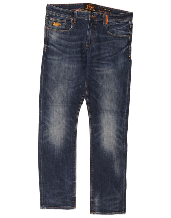 Superdry Mens Corporal Slim Jeans W34 L32 Plavi pamuk