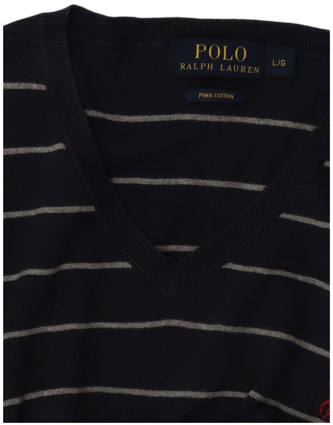 POLO RALPH LAUREN Veliki muški džemper s V-izrezom na pruge