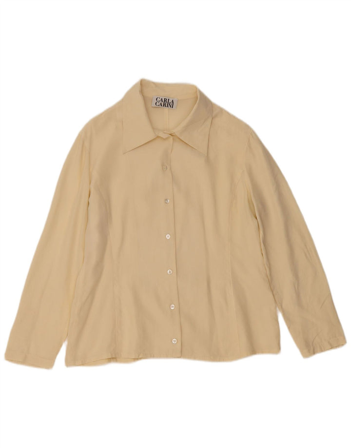 CARLA CARINI Ženska košulja bluza UK 14 srednje bež