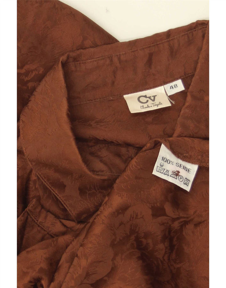 Vintage ženska košulja bluza IT 48 XL smeđa svila