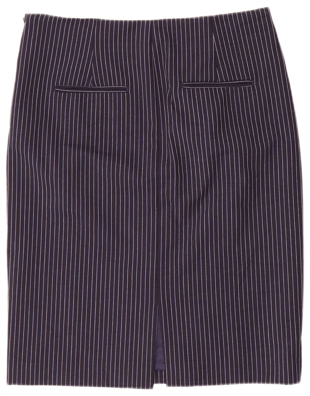 Benetton ženska ravna suknja UK 12 srednje veličine W32 mornarsko plave pruge