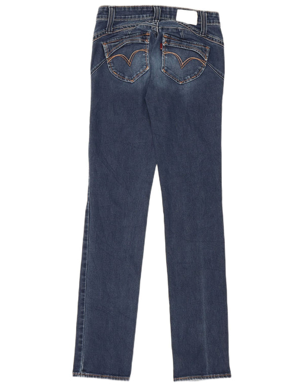 Levi's ženske demi curve ravne traperice W26 L32 plavi pamuk
