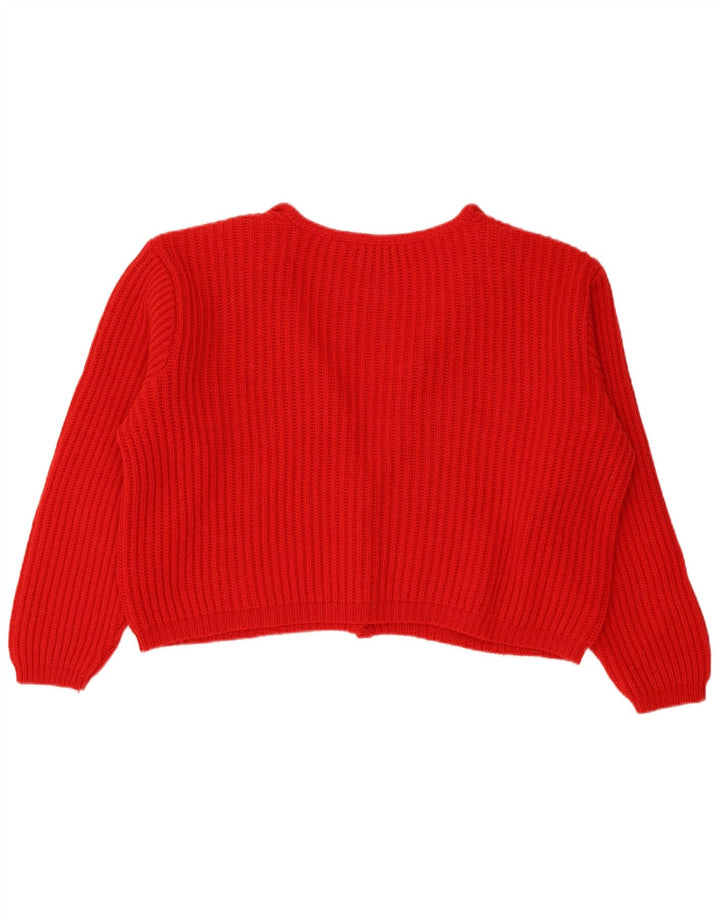 Benetton ženski kratki kardigan džemper IT 48 XL, crvena vuna