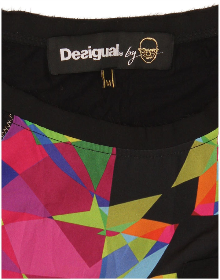 Desigual ženska majica kratkih rukava UK 12 srednje crna geometrijska