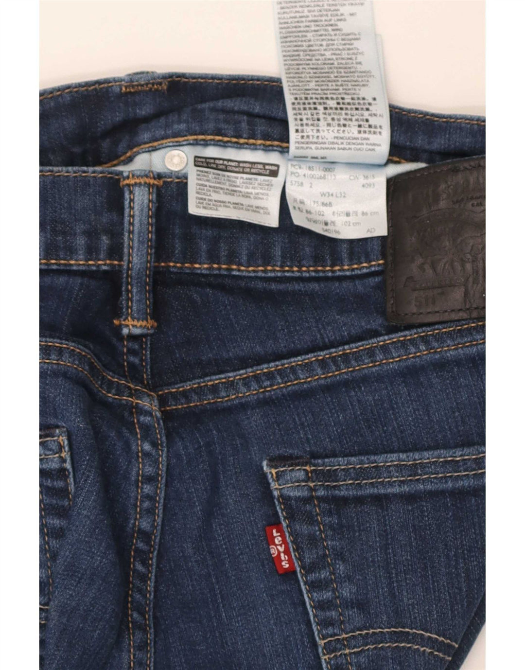 Levi's muške 511 uske traperice W34 L32 tamnoplavi pamuk