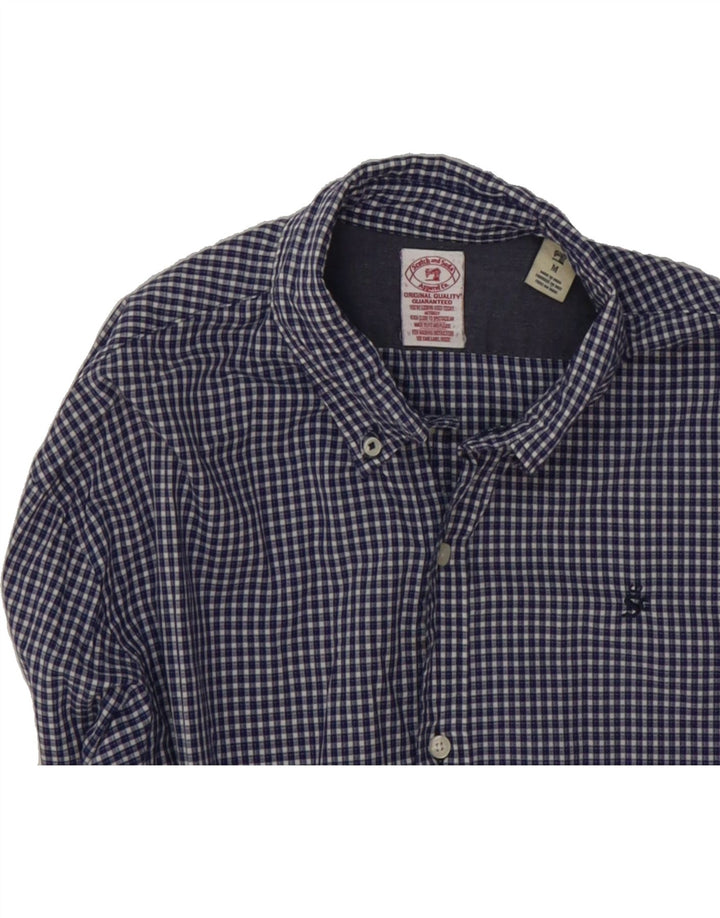 SCOTCH & SODA Mens Shirt Medium Navy Blue Check Vintage Scotch & Soda and Second-Hand Scotch & Soda from Messina Hembry 
