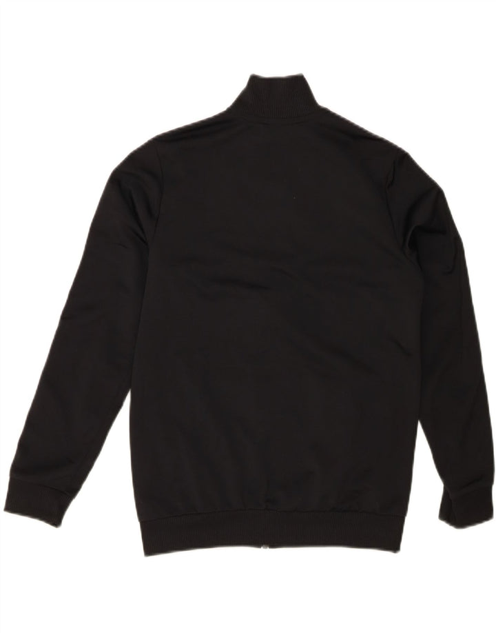 ADIDAS Boys Tracksuit Top Jacket 11-12 Years Black Colourblock Polyester