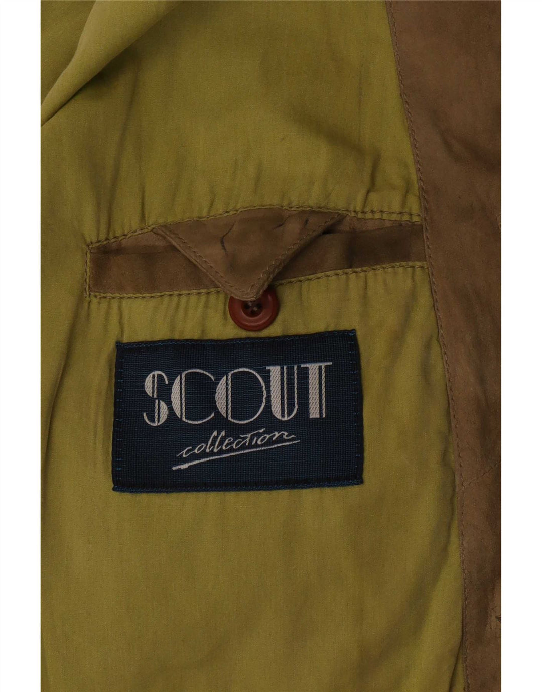 Scout Mens Suede Bomber Jacket UK 40 Large Green