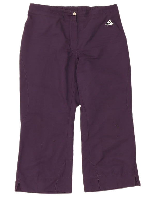 Adidas ženske Capri hlače UK 12 srednje W28 L21 ljubičasti poliester