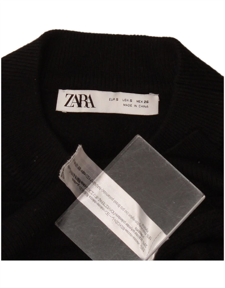 Zara ženski veliki džemper s kornjačičastim ovratnikom UK 10 Mala crna viskoza