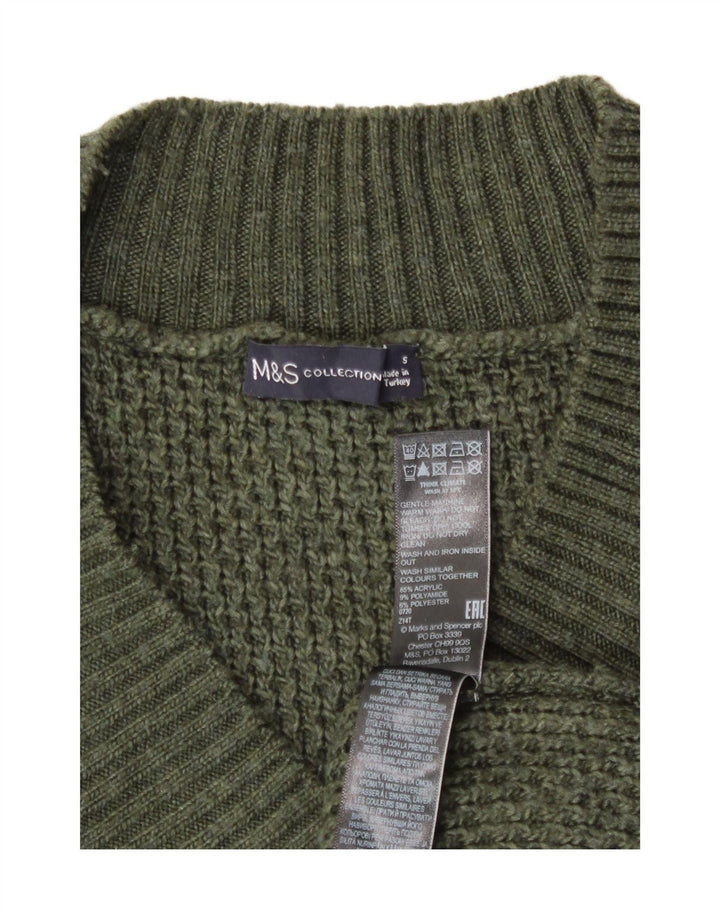 Marks & Spencer muški pulover s V-izrezom, mali zeleni akril