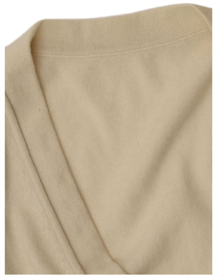 VINTAGE Womens Longline Cardigan Sweater UK 14 Medium Beige