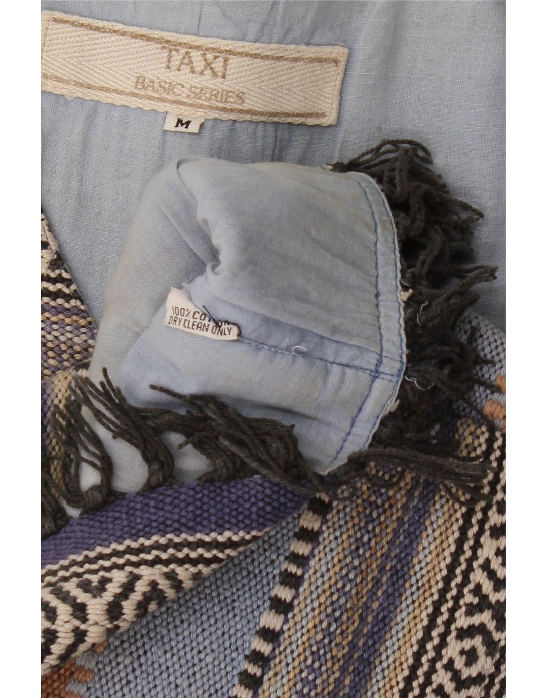 Vintage muški prsluk srednje boje, pamuk na pruge