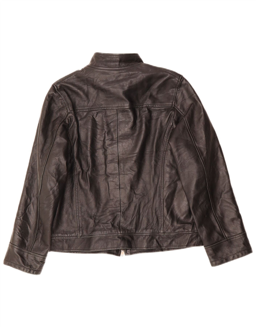 VINTAGE Ženska široka kožna jakna UK 6 XS crna koža