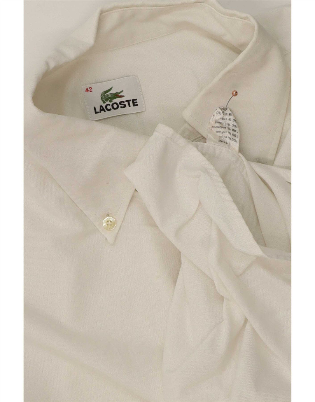 Lacoste muška košulja, velika bijela pamučna veličina 42