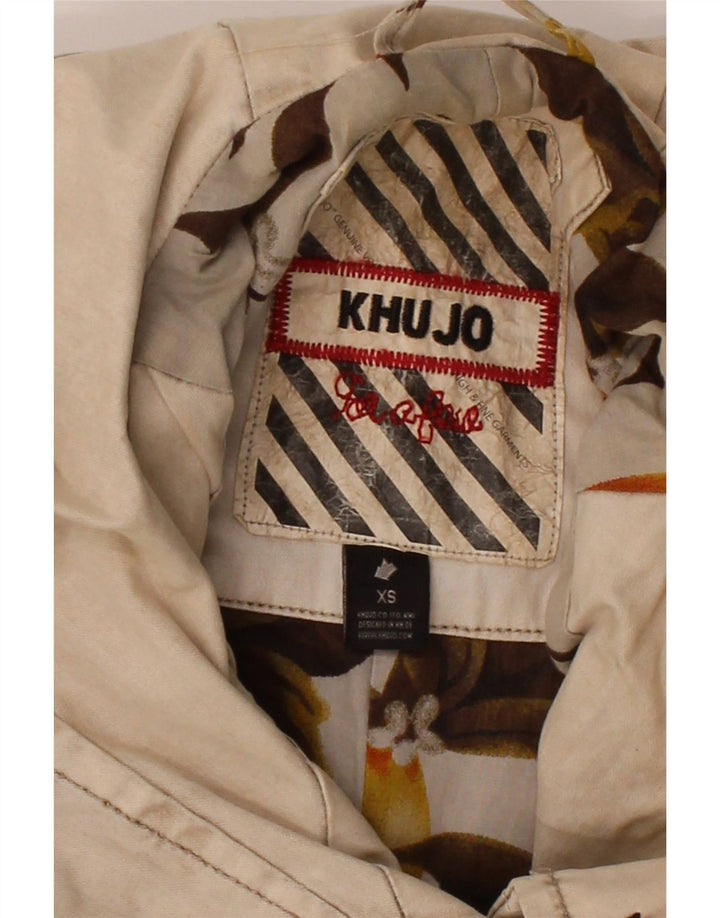 KHUJO Womens Hooded Bomber Jacket UK 6 XS Beige Polyester Vintage KHUJO and Second-Hand KHUJO from Messina Hembry 