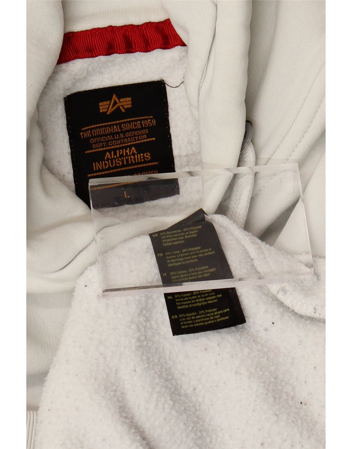ALPHA INDUSTRIES Muška majica s kapuljačom s kapuljačom, veliki bijeli pamuk