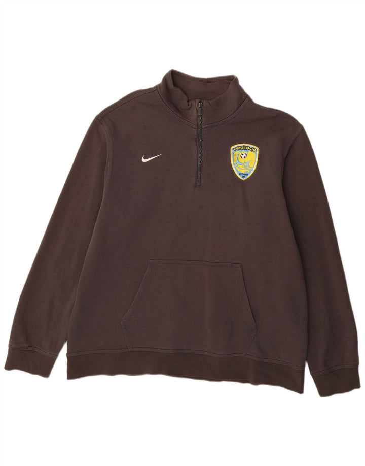 Nike muška majica s izrezom s patentnim zatvaračem XL, sivi pamuk
