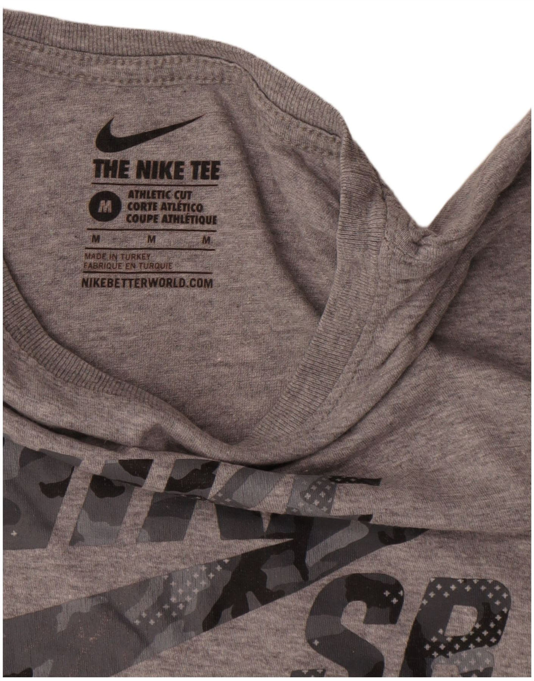 Nike muška majica s kratkim rukavima atletskog kroja srednje sivi pamuk