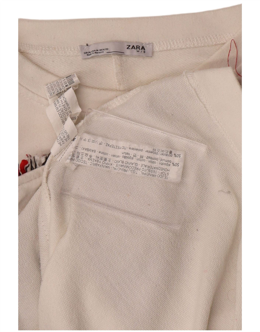 ZARA ženska majica prekomjerne veličine UK 14 srednje bijele boje