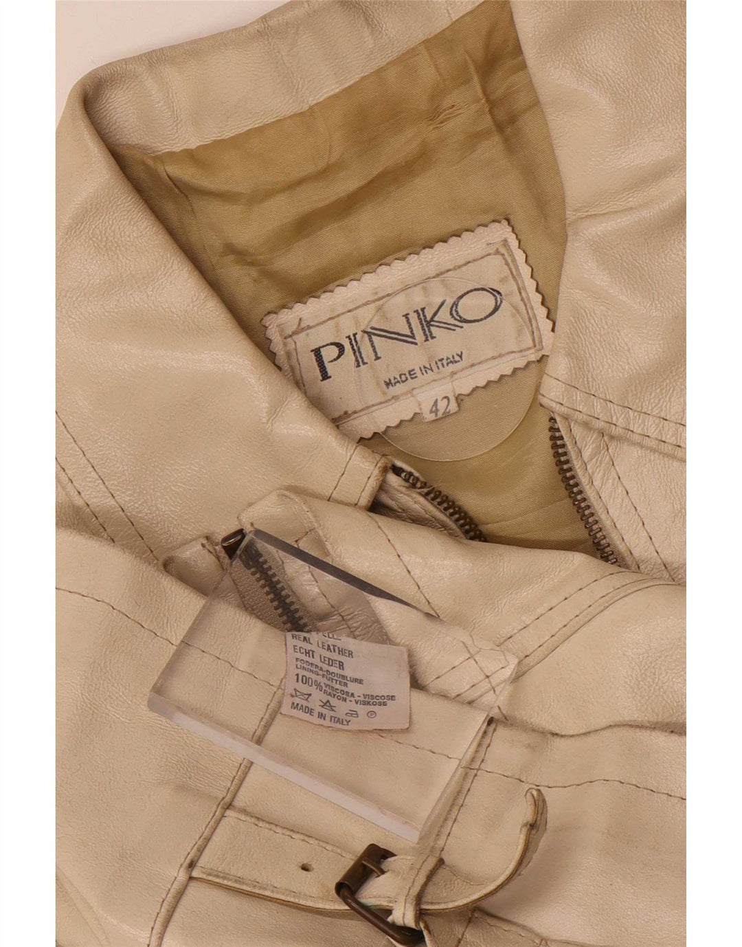 Pinko ženska kožna jakna IT 42 srednje bež