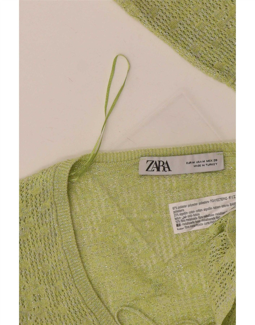Zara ženski kratki kardigan UK 12 Srednje zeleni poliester