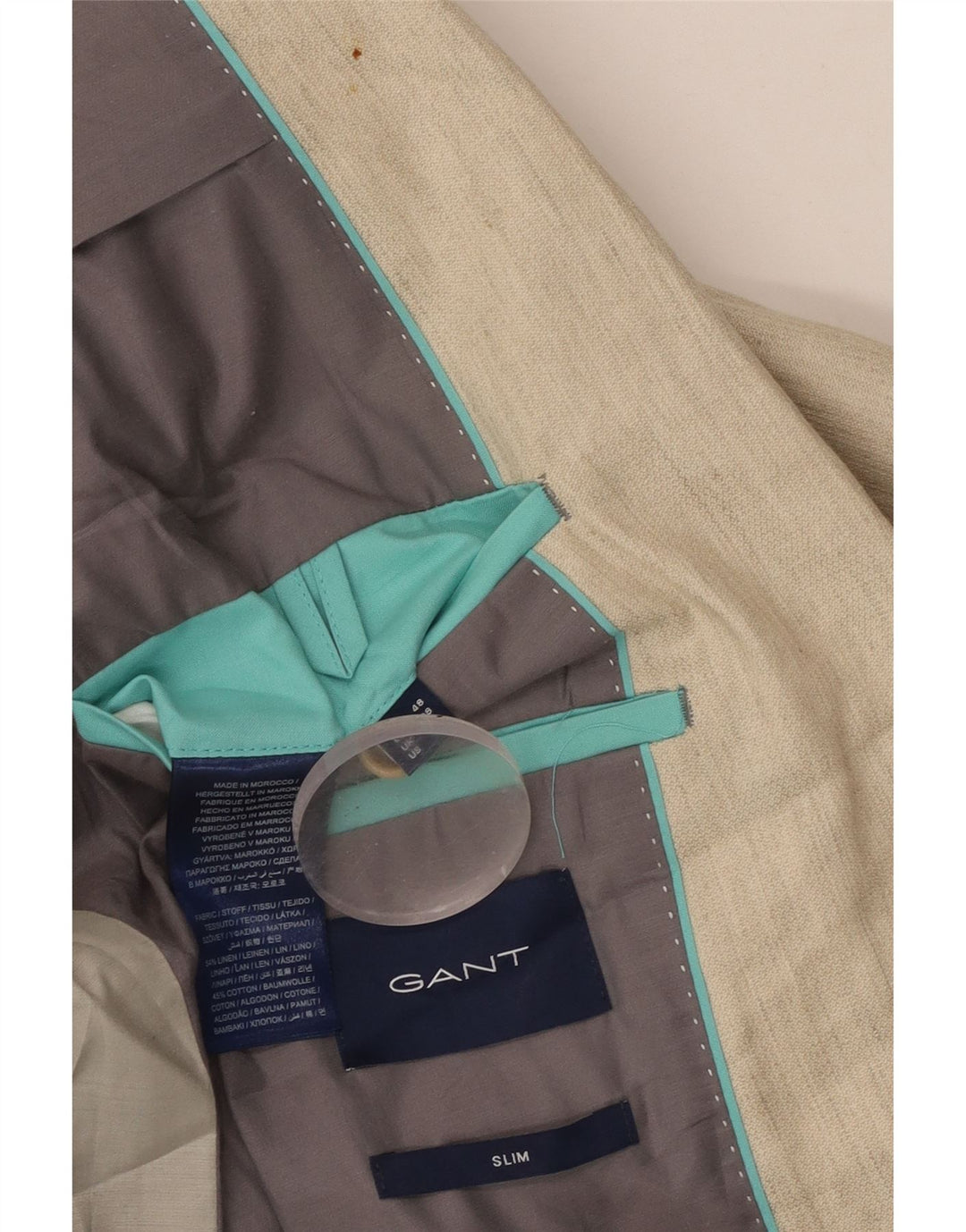 GANT Muška uska jakna sa 2 gumba UK 38 srednje bež lan