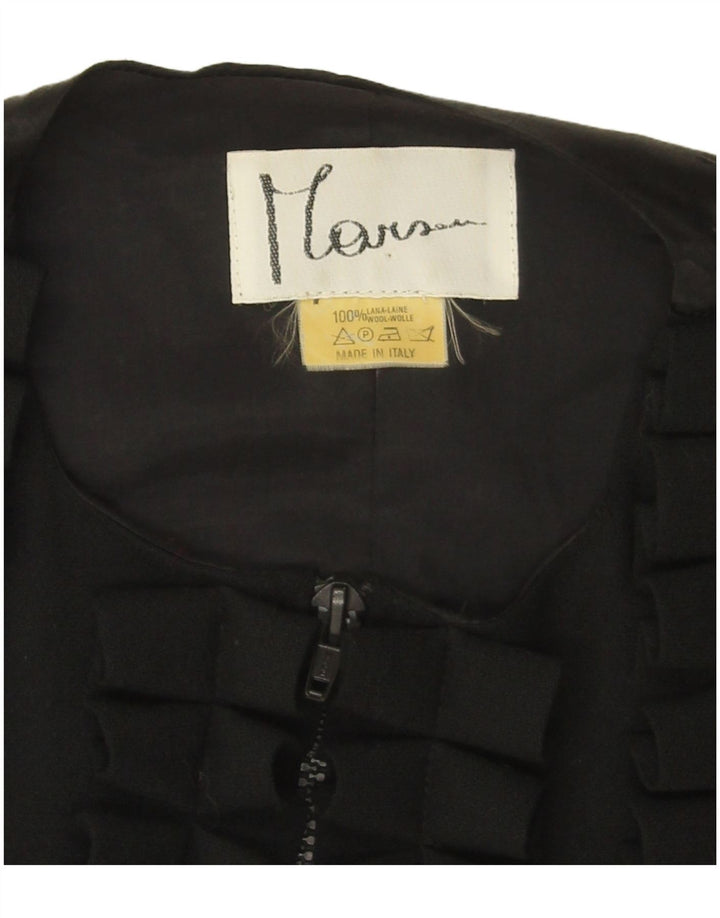 Vintage ženski prsluk UK 16 Mala crna vuna