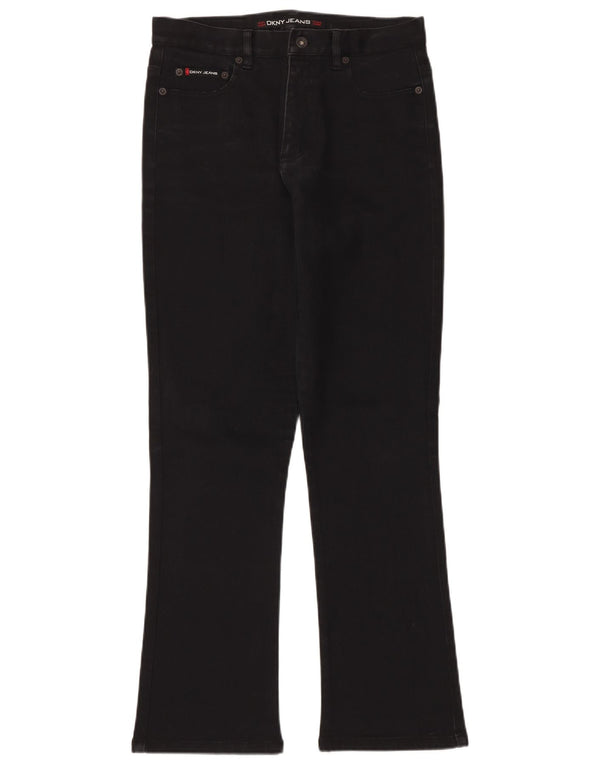 Ženske traperice DKNY Bootcut US 10 Large W30 L30 crni pamuk