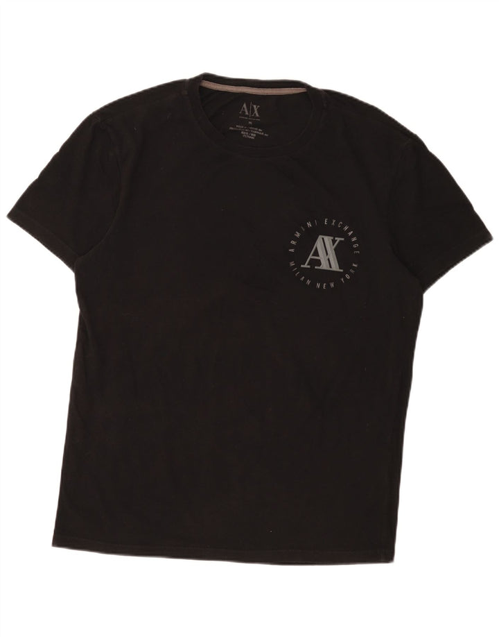 Armani Exchange muška grafička majica kratkih rukava Srednji crni pamuk