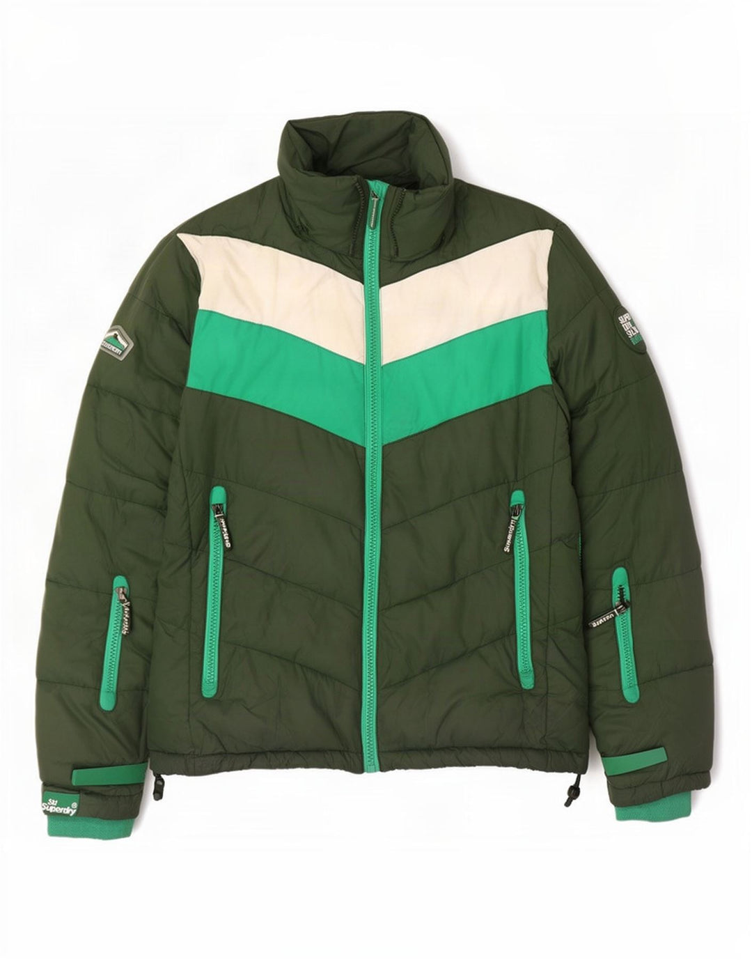 Superdry muška podstavljena jakna UK 40 veliki zeleni poliester u boji