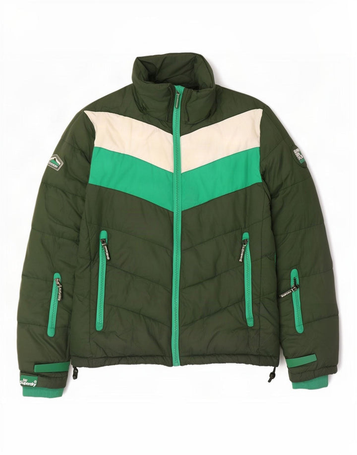 Superdry muška podstavljena jakna UK 40 veliki zeleni poliester u boji