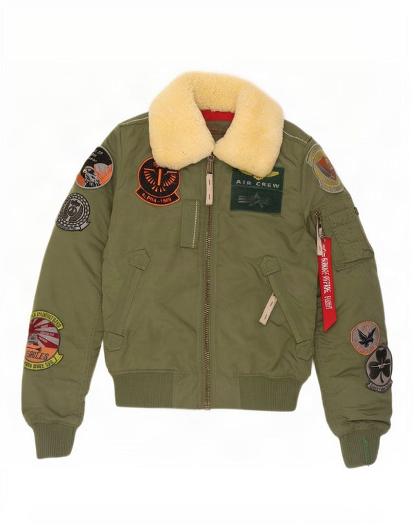 Ženska bomber jakna Alpha Industries Graphic UK 6 XS Zeleni najlon