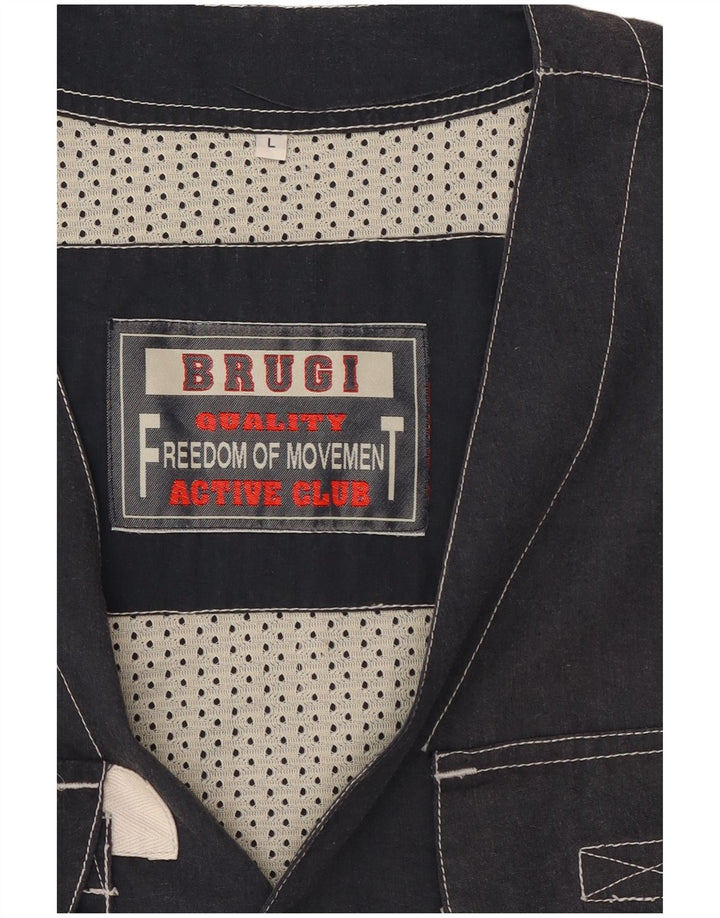 Brugi Mens Utility Gilet UK 40 Large Navy Blue Poliester