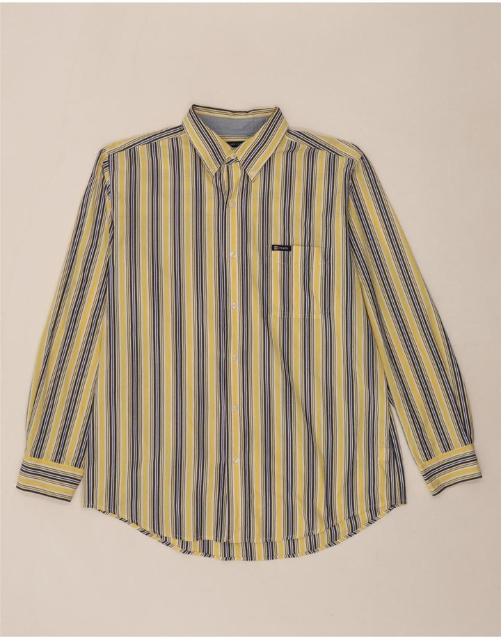 CHAPS Mens Grant Fit Shirt Large Yellow Striped Cotton Vintage Chaps and Second-Hand Chaps from Messina Hembry 