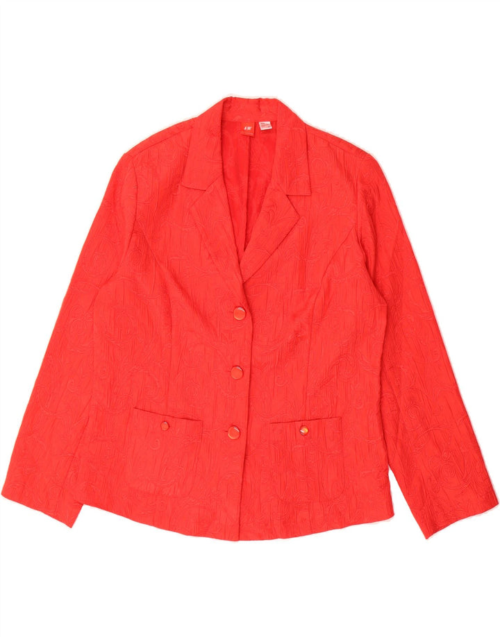 VINTAGE Womens 3 Button Blazer Jacket EU 44 XL Red Paisley Polyester Vintage Vintage and Second-Hand Vintage from Messina Hembry 