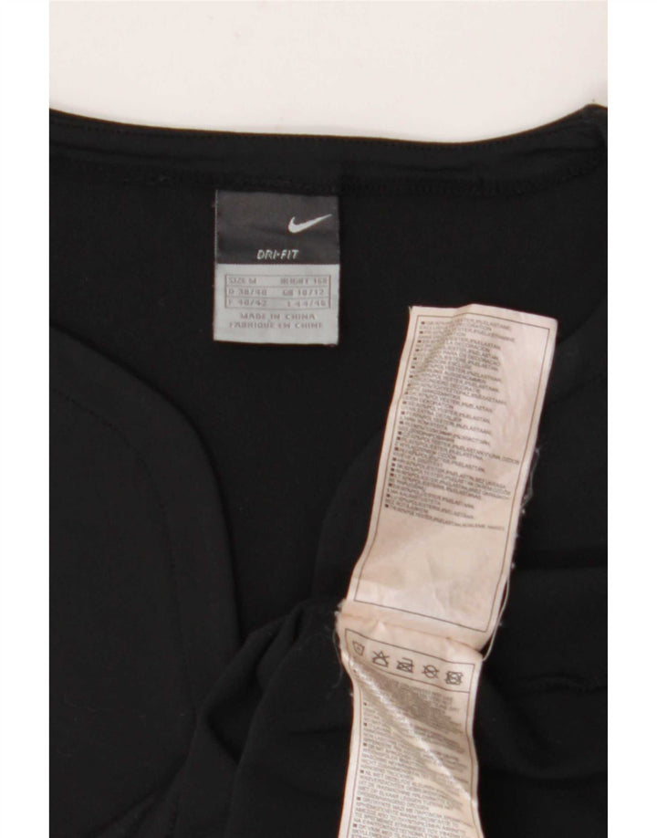 Nike Ženska Dri Fit Crop Vest Top UK 10/12 Srednji crni prugasti poliester