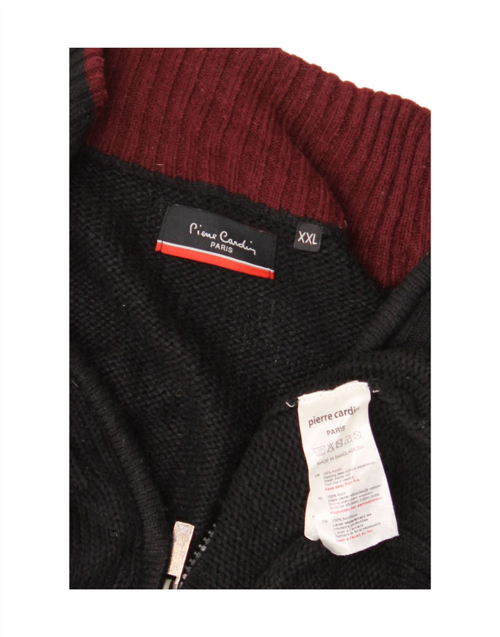 PIERRE CARDIN Ženski džemper s izrezom s patentnim zatvaračem UK 20 2XL crni akril
