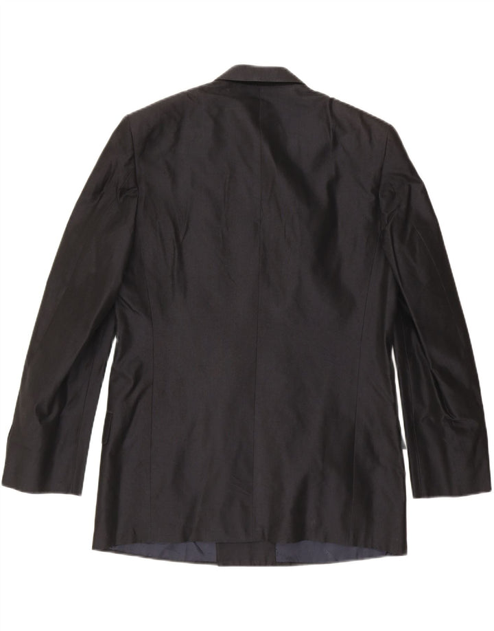 UNGARO Mens Double Breasted Blazer Jacket IT 50 Large Black Silk