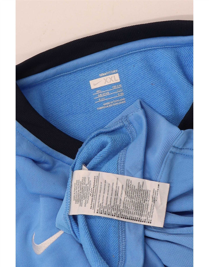 Nike Muška majica dugih rukava UK 47/48 2XL plavi poliester u boji