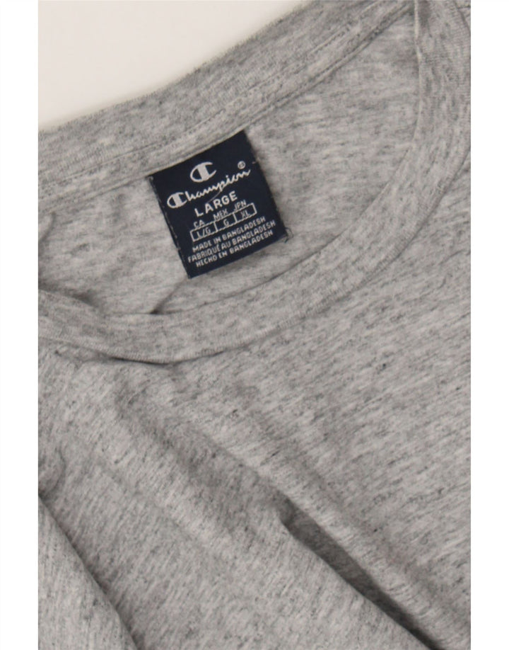 CHAMPION Mens Graphic T-Shirt Top Large Grey Cotton Vintage Champion and Second-Hand Champion from Messina Hembry 