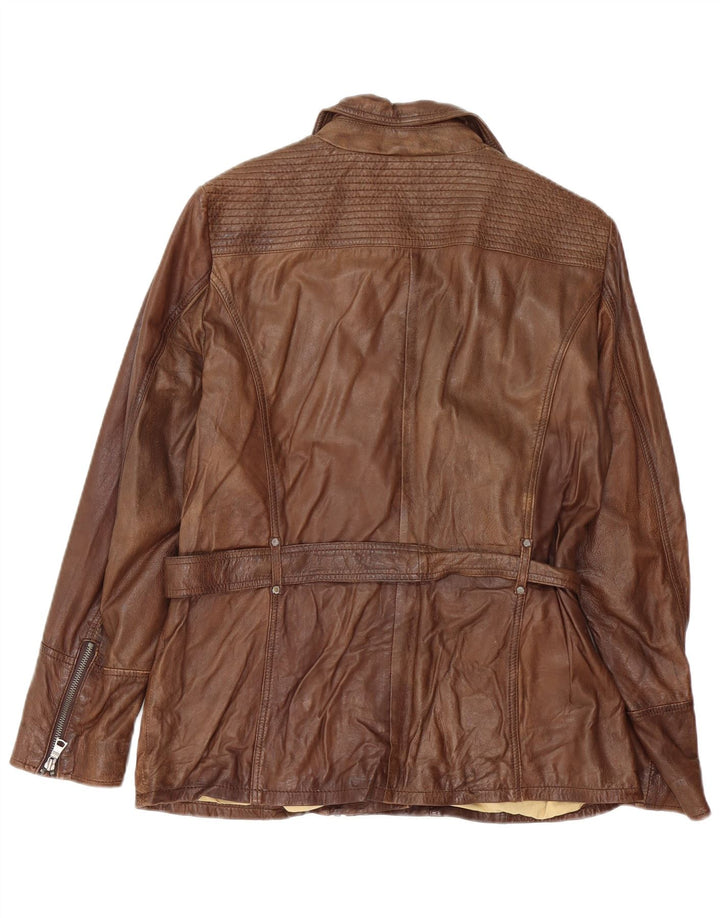 David Moore ženska kožna biciklistička jakna UK 16 Large Brown