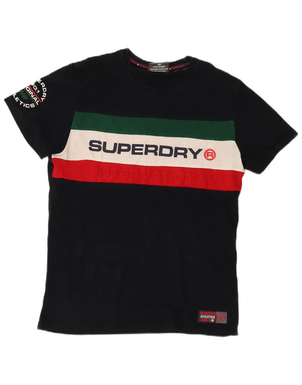 Superdry muška majica kratkih rukava s grafičkim motivima, veliki crni pamuk u blokovima boja