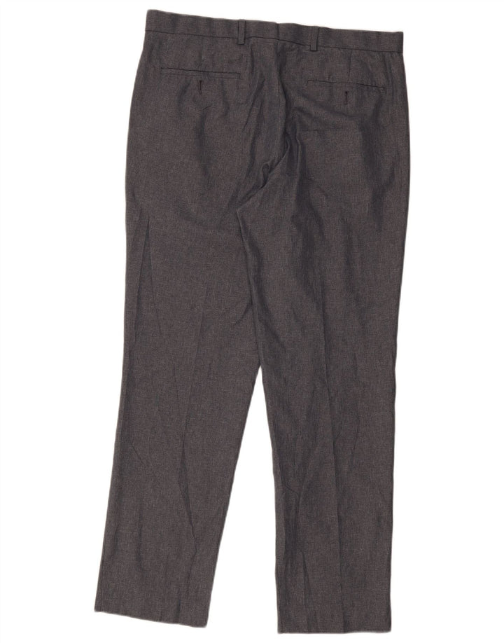 Marks & Spencer muške ravne chino hlače W36 L30 sivi poliester