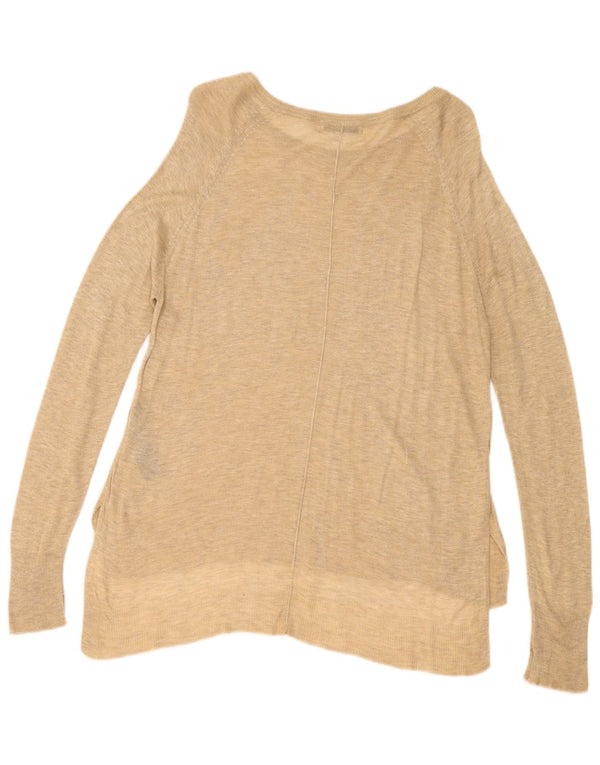 Zara ženski džemper s veznim izrezom UK 10 Small Beige Flecked Viskoza