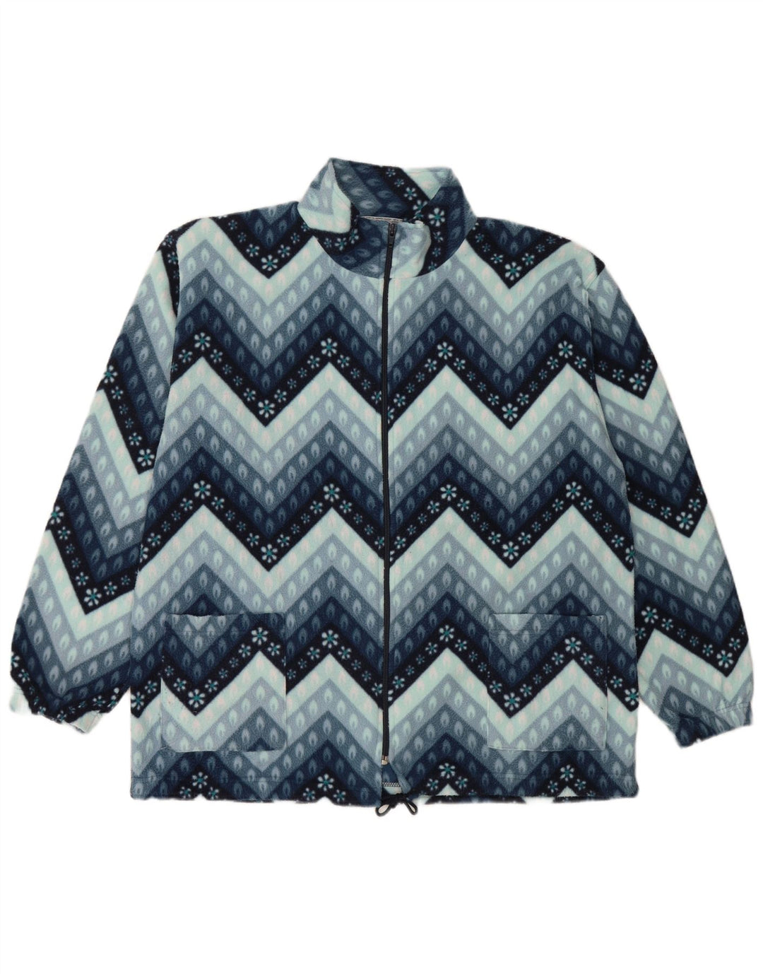 Vintage muška jakna od flisa UK 40 Large Blue Geometric