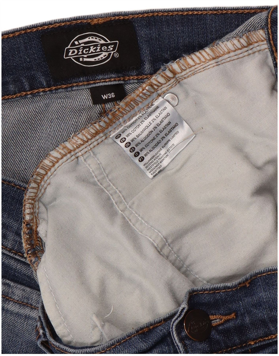 Dickies muške traper kratke hlače W36 veliki plavi pamuk