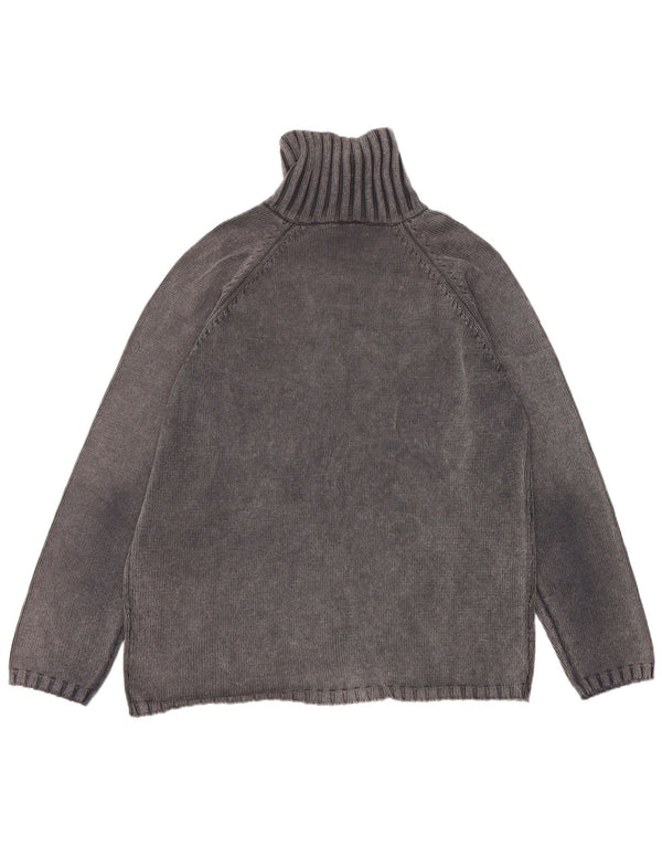 Zara Mens Cardigan Sweater Large Grey Cotton