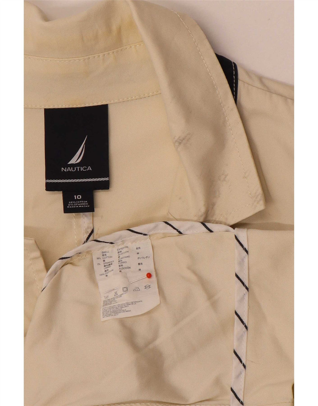 Nautica Ženska jakna s 3 gumba US 10 Large Beige Cotton